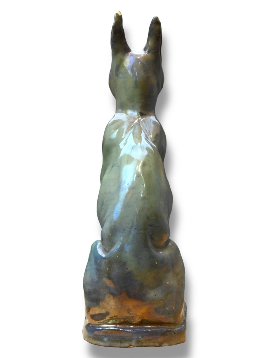 Umberto Mastroianni - Gatto in Ceramica Policroma - Italia Anni 20-photo-2